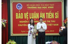 Nghiên cứu sinh Đặng Thị Thu bảo vệ thành công luận án Tiến sĩ chuyên ngành Ngôn ngữ Việt Nam tại Trường Đại học Vinh